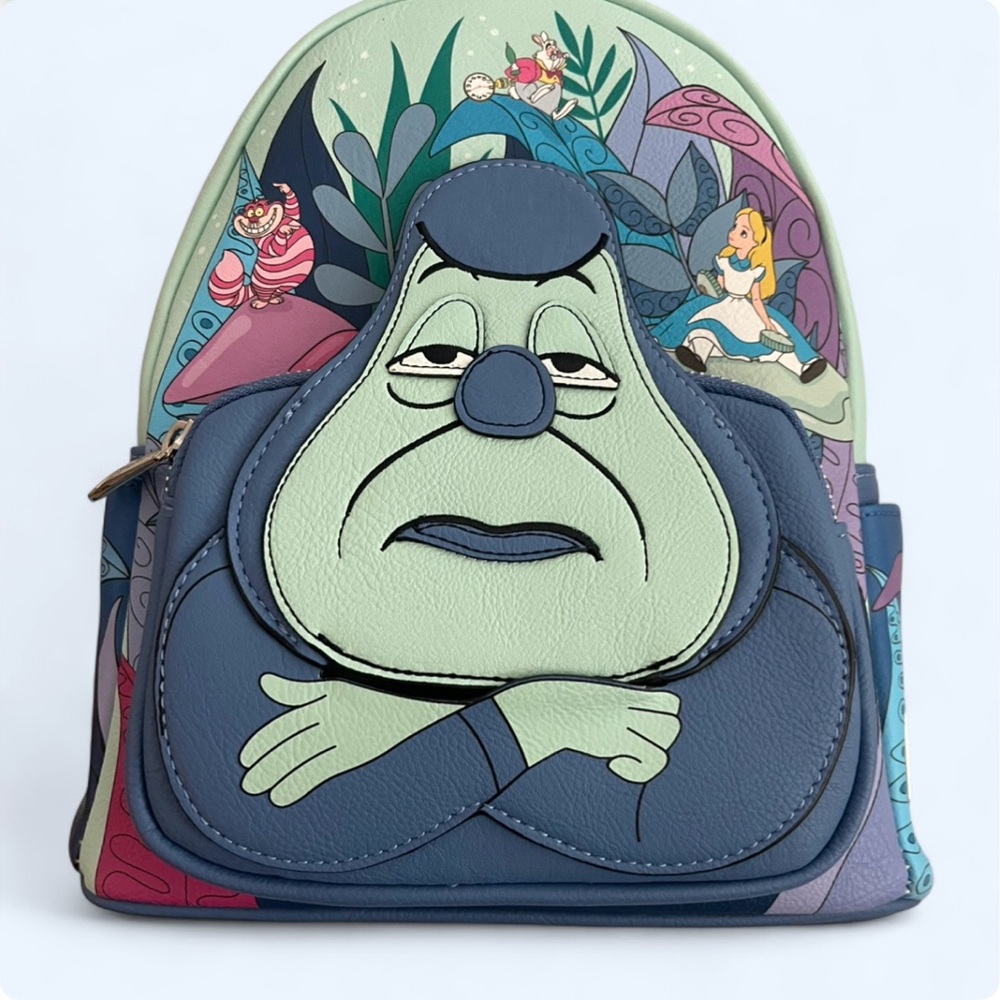 Loungefly Alice in Wonderland Caterpillar Applique Mini Backpack - Blue & Mint